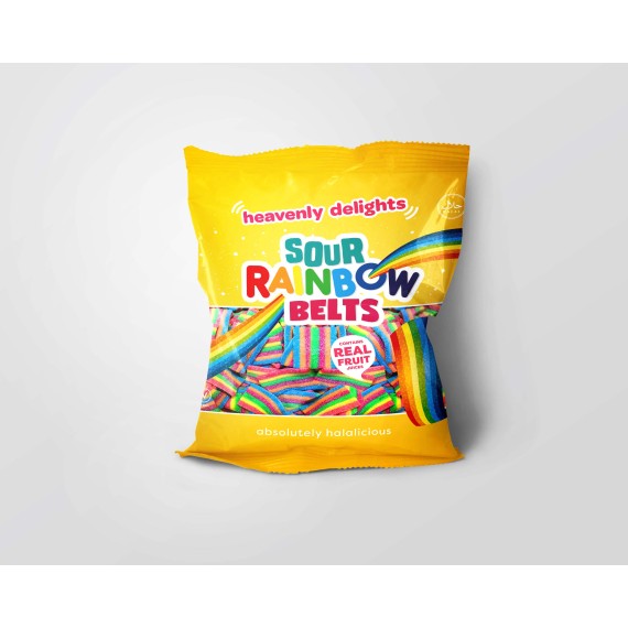 Sour Rainbow Belts 80g Pose